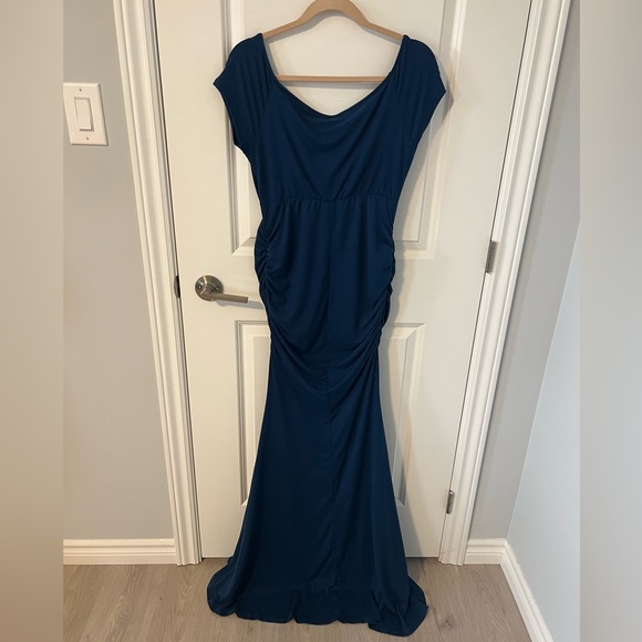 NWT Pink Blush Maternity Off Shoulder Wrap Maternity Photoshoot Dress - Picture 5 of 9